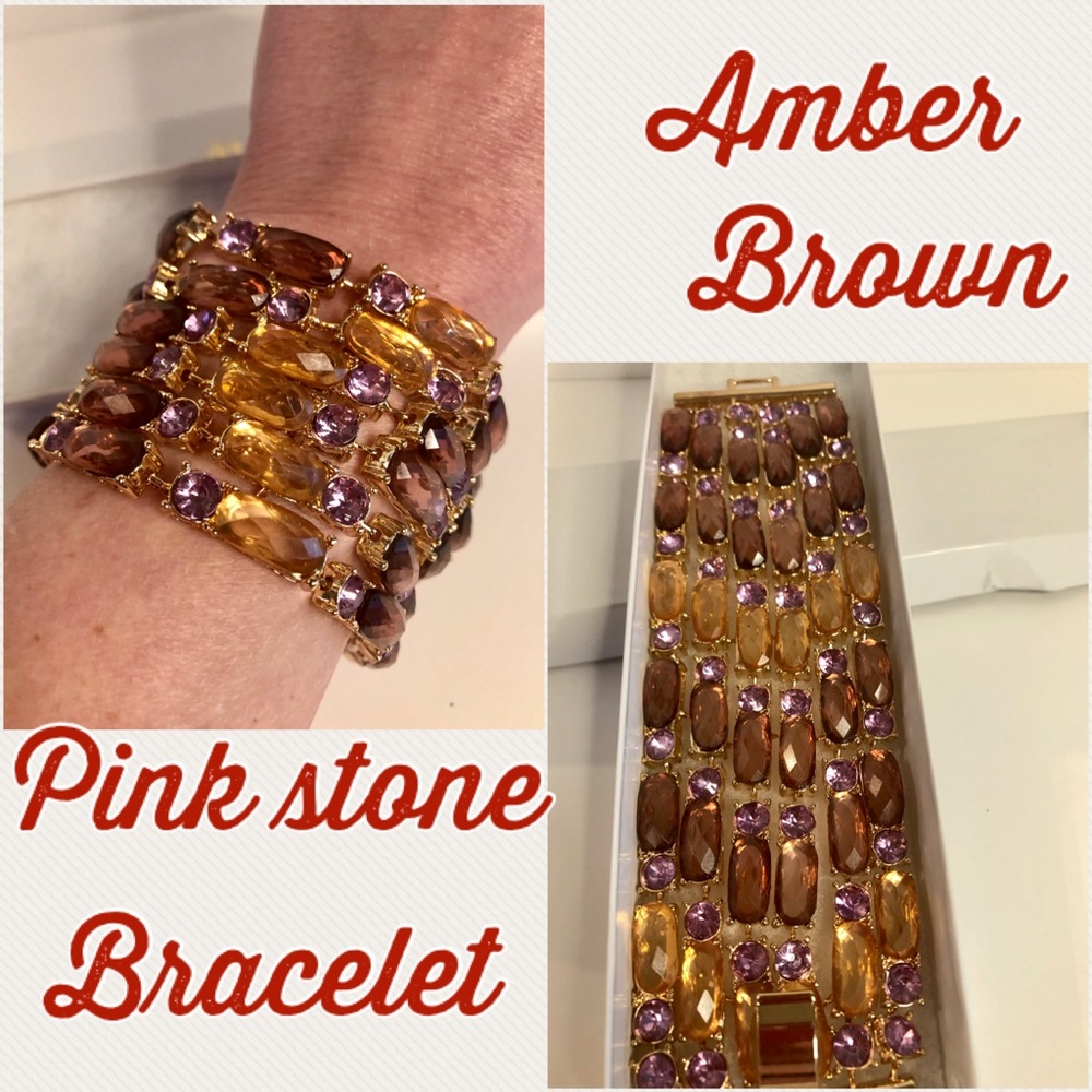 Novadab Amber, Brown & pink bracelet
